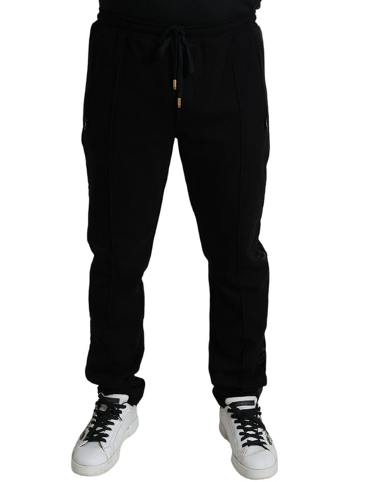 Dolce &amp; Gabbana Elegant Black Cotton Blend Jogger Pants