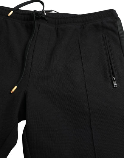 Dolce &amp; Gabbana Elegant Black Cotton Blend Jogger Pants