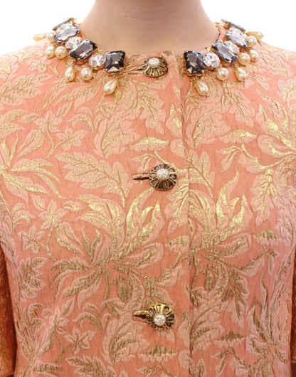 Dolce &amp; Gabbana Exclusive Crystal Brocade Coat Jacket