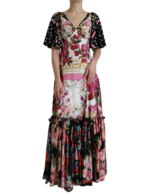 Dolce &amp; Gabbana Elegant Floral Silk Maxi Dress