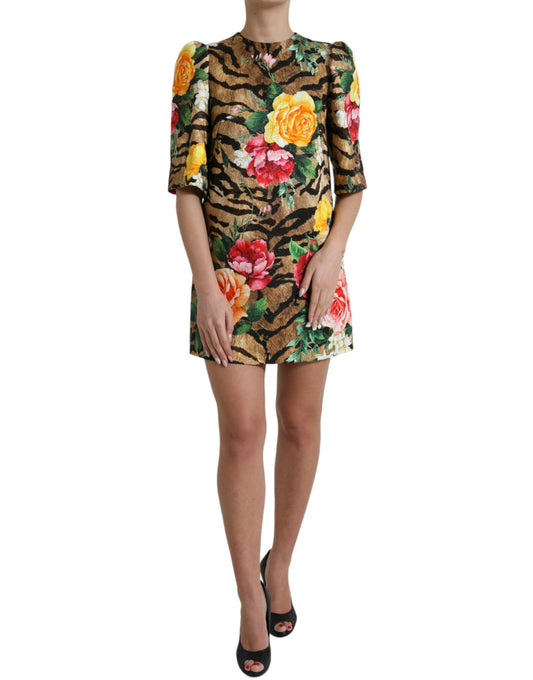 Dolce &amp; Gabbana Animal &amp; Floral Print Mini Shift Dress