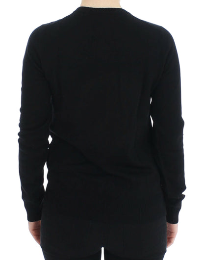 Dolce &amp; Gabbana Elegant Black Wool Cardigan Sweater