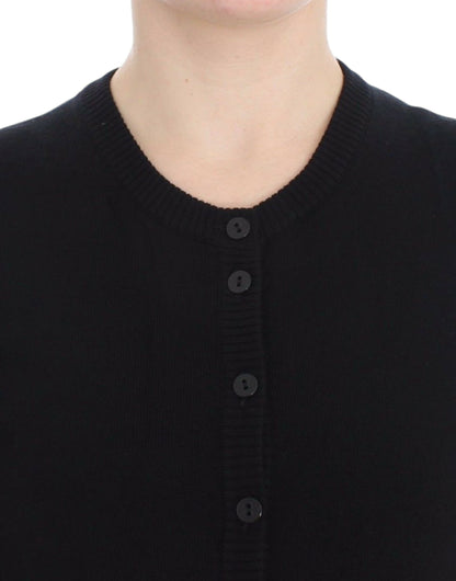 Dolce &amp; Gabbana Elegant Black Wool Cardigan Sweater