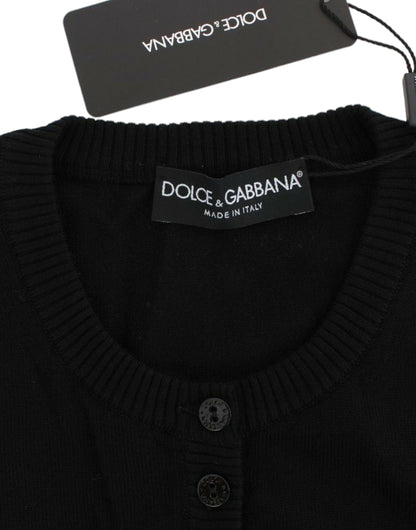 Dolce &amp; Gabbana Elegant Black Wool Cardigan Sweater