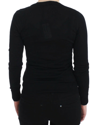 Dolce &amp; Gabbana Elegant Black Deep Crewneck Sweater