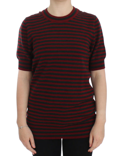 Dolce &amp; Gabbana Elegant Striped Cashmere Crewneck Sweater