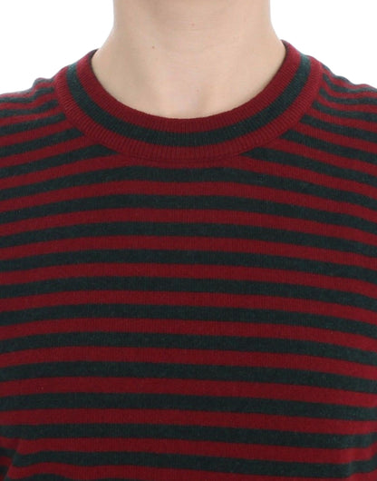 Dolce &amp; Gabbana Elegant Striped Cashmere Crewneck Sweater