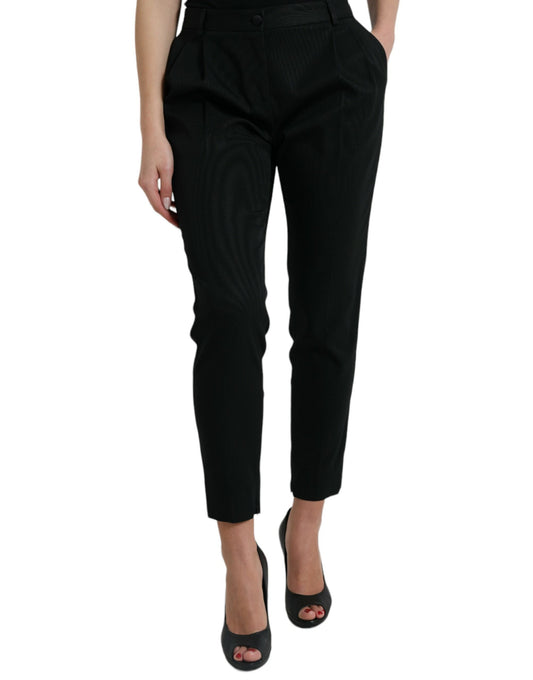 Dolce &amp; Gabbana Elegant High-Waist Tapered Cropped Pants