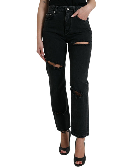 Dolce &amp; Gabbana Elegant High-Waist Black Stretch Jeans