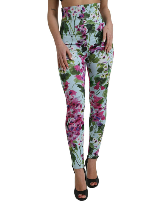 Dolce &amp; Gabbana Elegant Floral High-Rise Leggings Pants