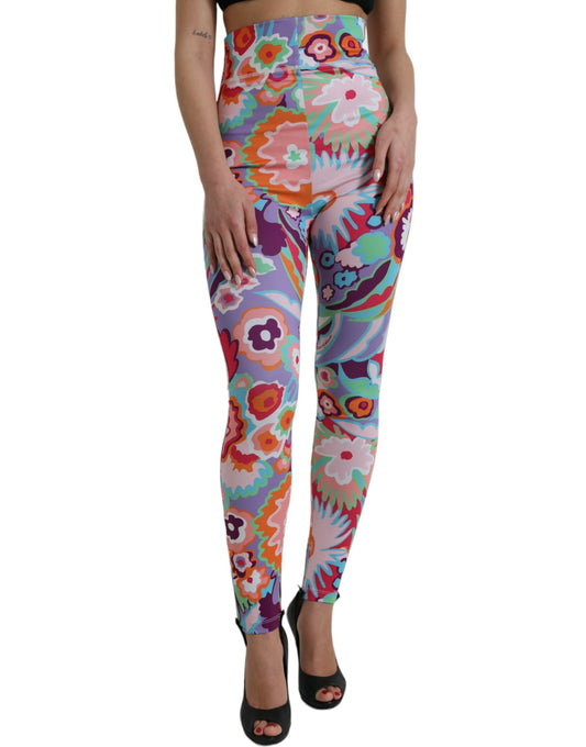 Dolce &amp; Gabbana Enchanting Floral Print High-Waist Leggings