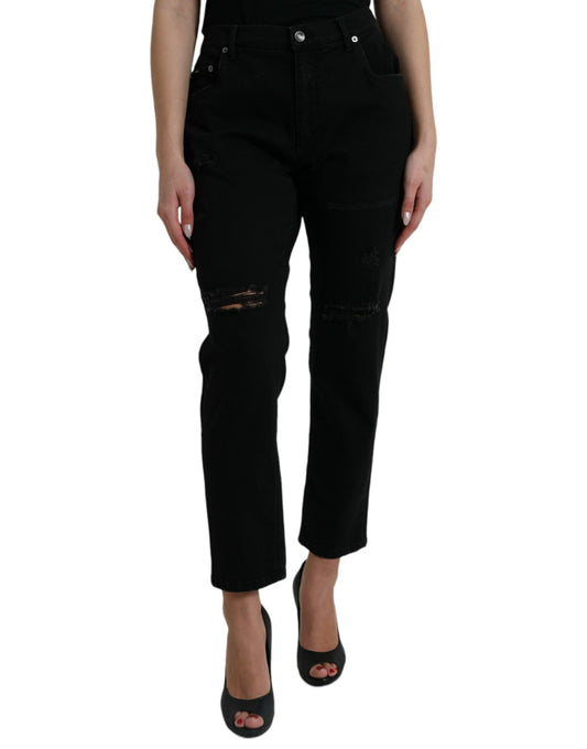 Dolce &amp; Gabbana Elegant High Waist Black Stretch Jeans