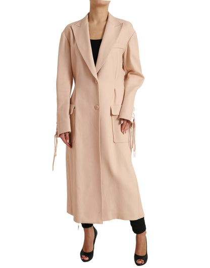 Dolce &amp; Gabbana Elegant Beige Single-Breasted Trench Coat