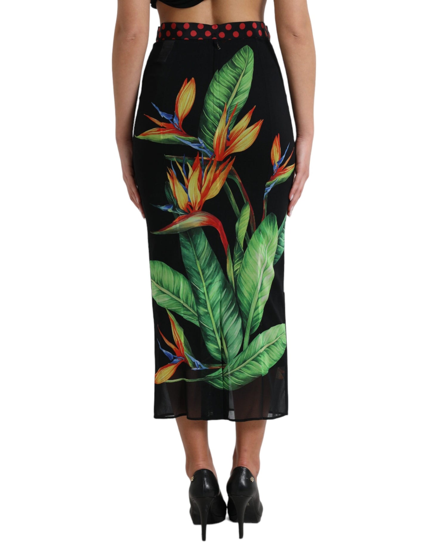 Dolce &amp; Gabbana Floral High Waist Silk Midi Skirt