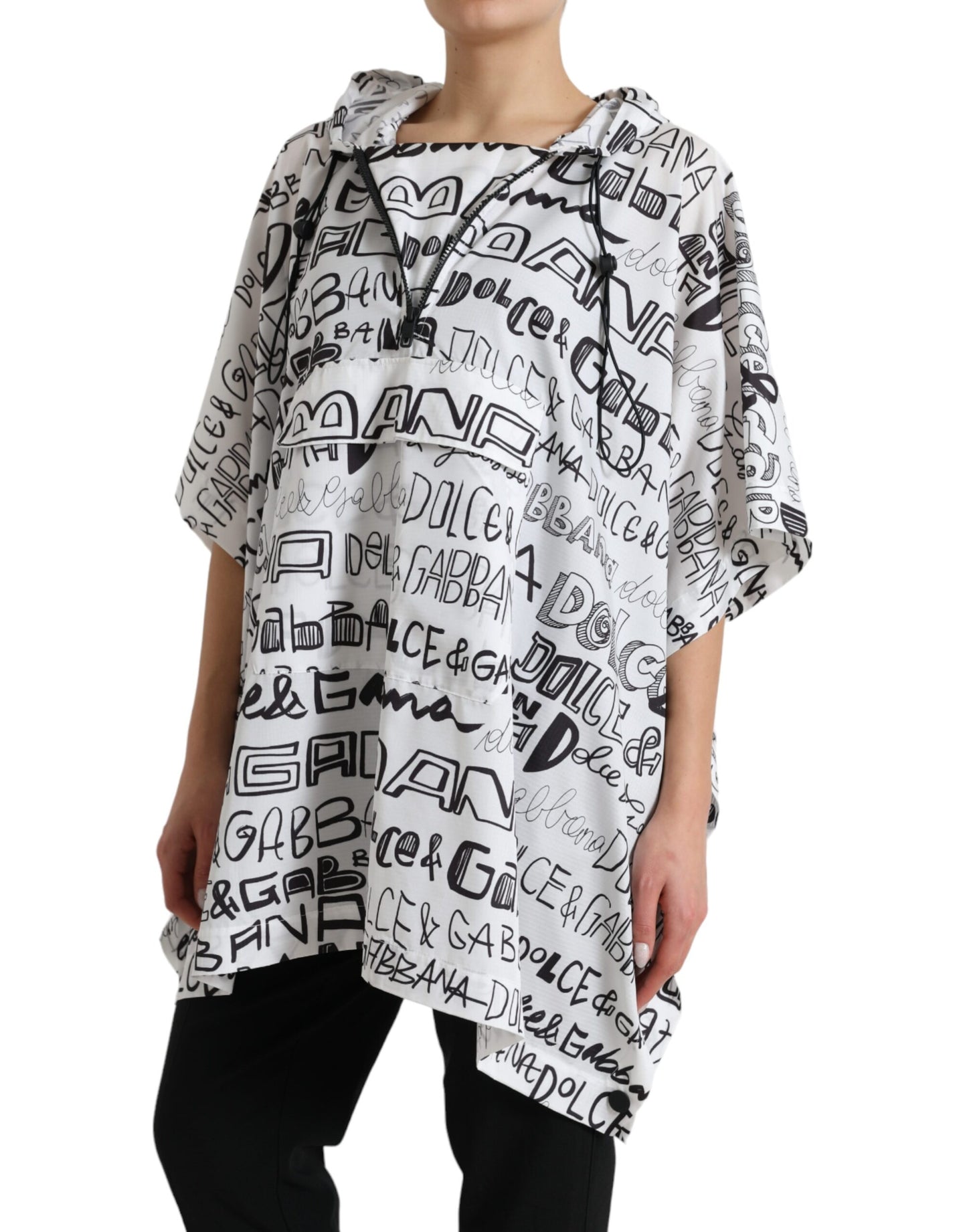 Dolce &amp; Gabbana Chic Hooded Logo Print Blouson Tee