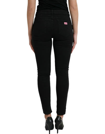 Dolce &amp; Gabbana Elegant Black Mid-Waist Stretch Jeans