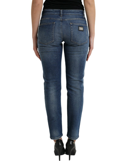 Dolce &amp; Gabbana Chic Boyfriend Mid-Waist Stretch Jeans