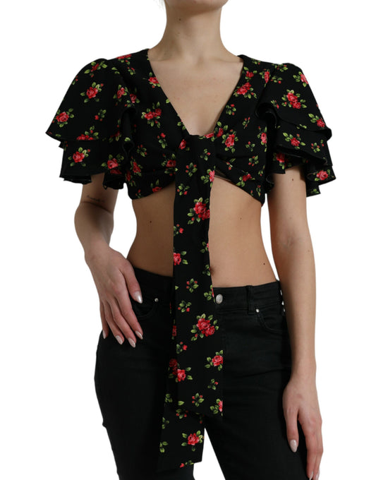 Dolce &amp; Gabbana Floral Print Cropped Top Luxury Fashion