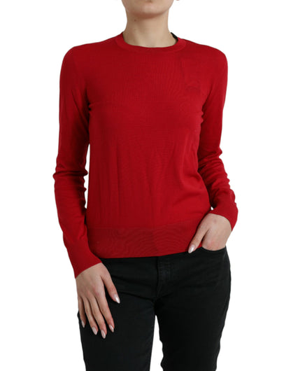 Dolce &amp; Gabbana Radiant Red Wool Pullover Sweater