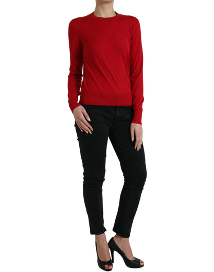 Dolce &amp; Gabbana Radiant Red Wool Pullover Sweater