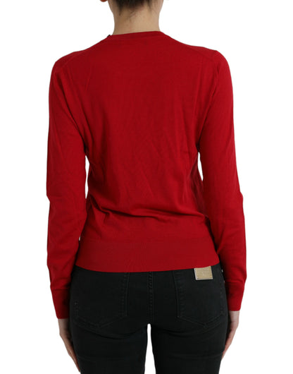 Dolce &amp; Gabbana Radiant Red Wool Pullover Sweater