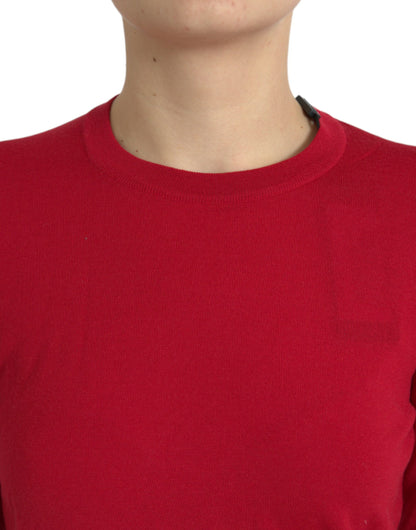 Dolce &amp; Gabbana Radiant Red Wool Pullover Sweater