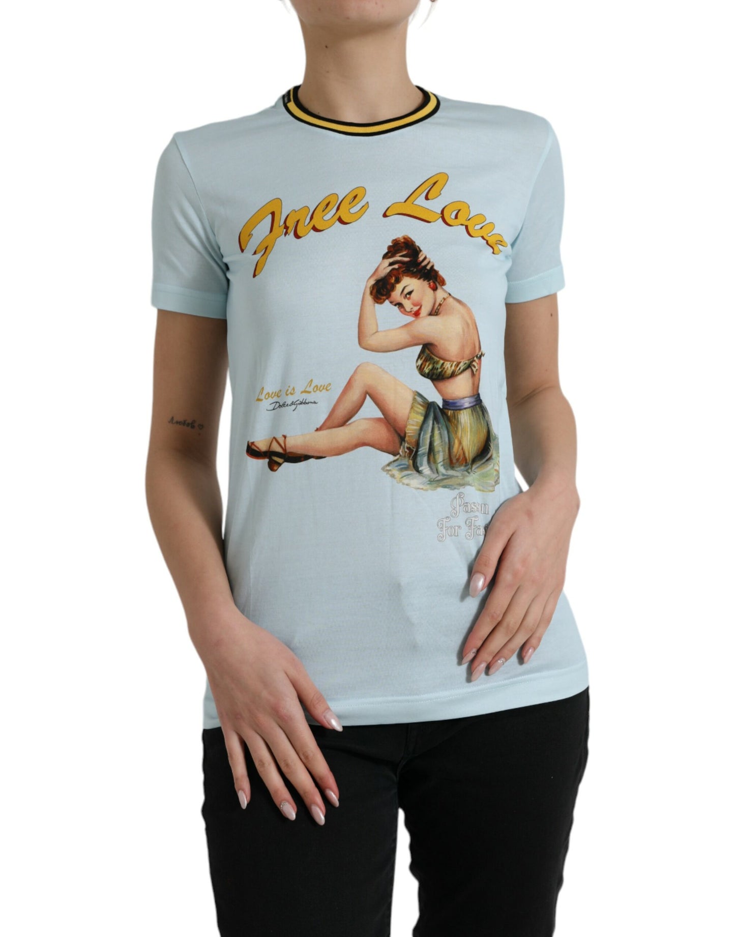 Dolce &amp; Gabbana Elegant Light Blue Cotton T-Shirt