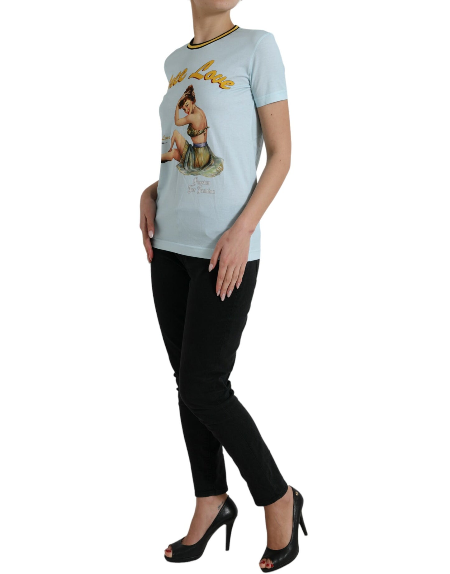 Dolce &amp; Gabbana Elegant Light Blue Cotton T-Shirt