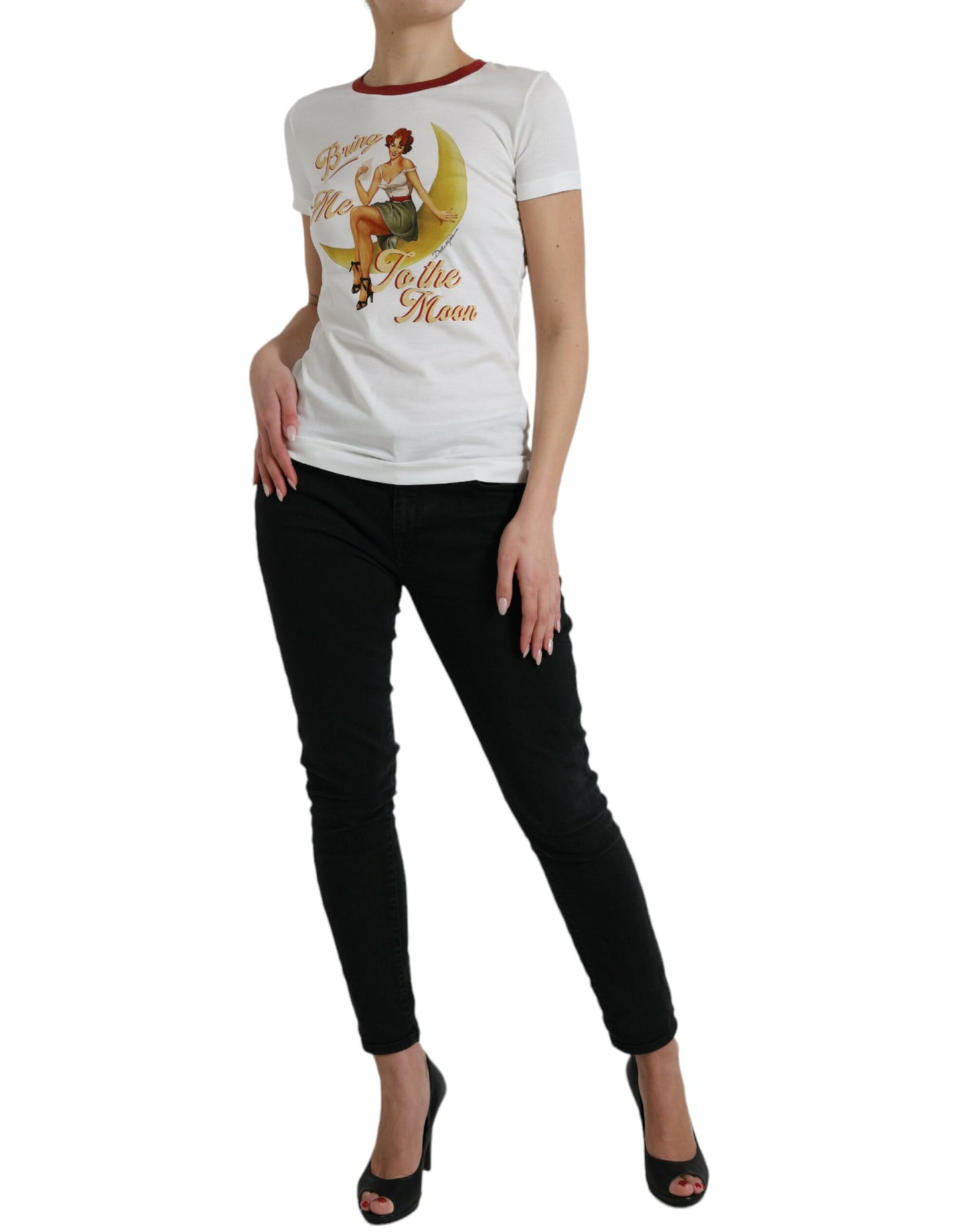 Dolce &amp; Gabbana Elegant White Cotton Crew Neck Tee