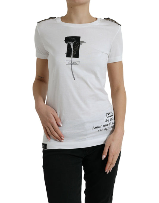 Dolce &amp; Gabbana Elegant Monochrome Crew Neck T-Shirt