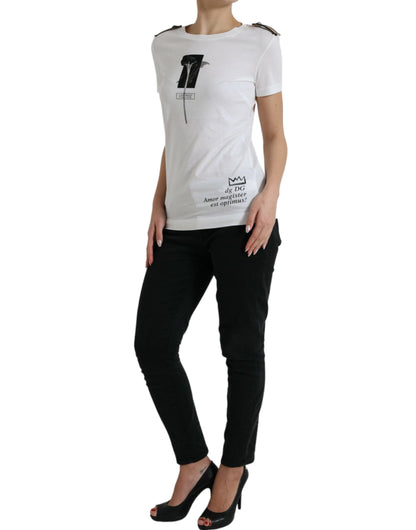 Dolce &amp; Gabbana Elegant Monochrome Crew Neck T-Shirt