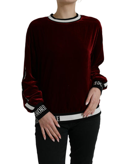 Dolce &amp; Gabbana Elegant Burgundy Silk-Blend Sweater