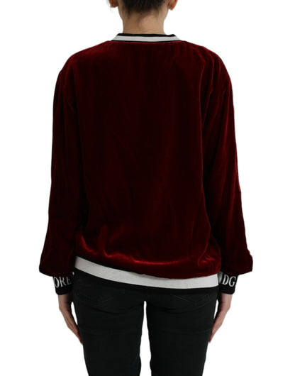 Dolce &amp; Gabbana Elegant Burgundy Silk-Blend Sweater