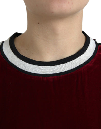 Dolce &amp; Gabbana Elegant Burgundy Silk-Blend Sweater