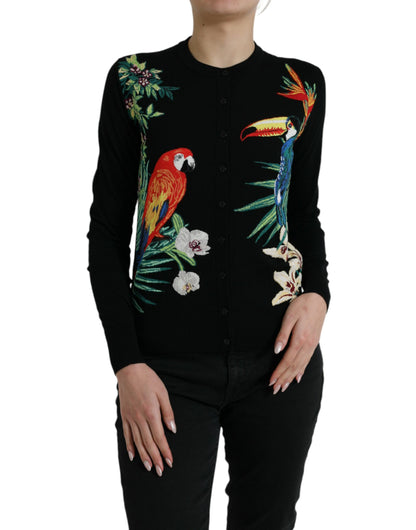 Dolce &amp; Gabbana Elegant Wool Silk Printed Cardigan Sweater