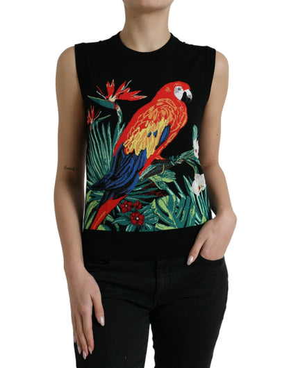 Dolce &amp; Gabbana Elegant Jungle Print Crew Neck Tank Top