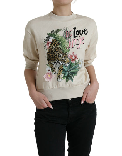 Dolce &amp; Gabbana Elegant Jungle Print Crewneck Sweater