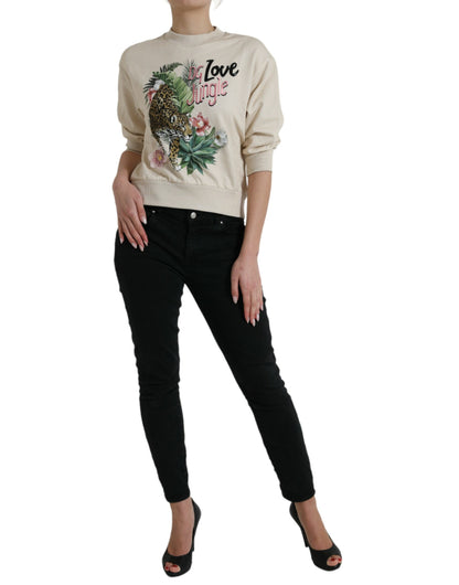 Dolce &amp; Gabbana Elegant Jungle Print Crewneck Sweater