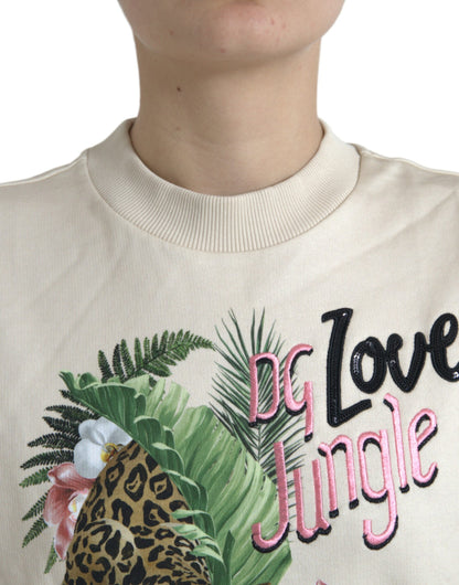 Dolce &amp; Gabbana Elegant Jungle Print Crewneck Sweater