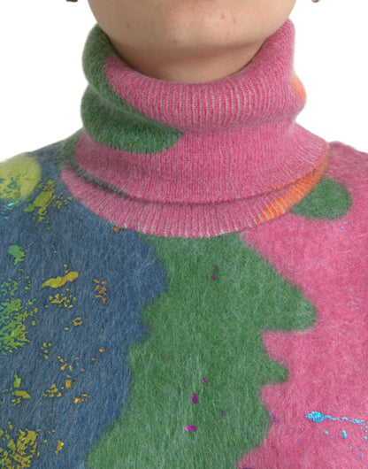 Dolce &amp; Gabbana Multicolor Mohair Turtleneck Casual Sweater