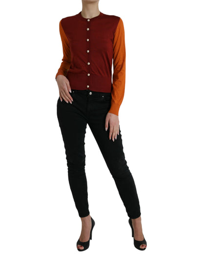 Dolce &amp; Gabbana Elegant Silk Cardigan Sweater in Vibrant Tones