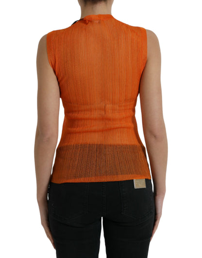 Dolce &amp; Gabbana Chic Orange Crew Neck Tank Top