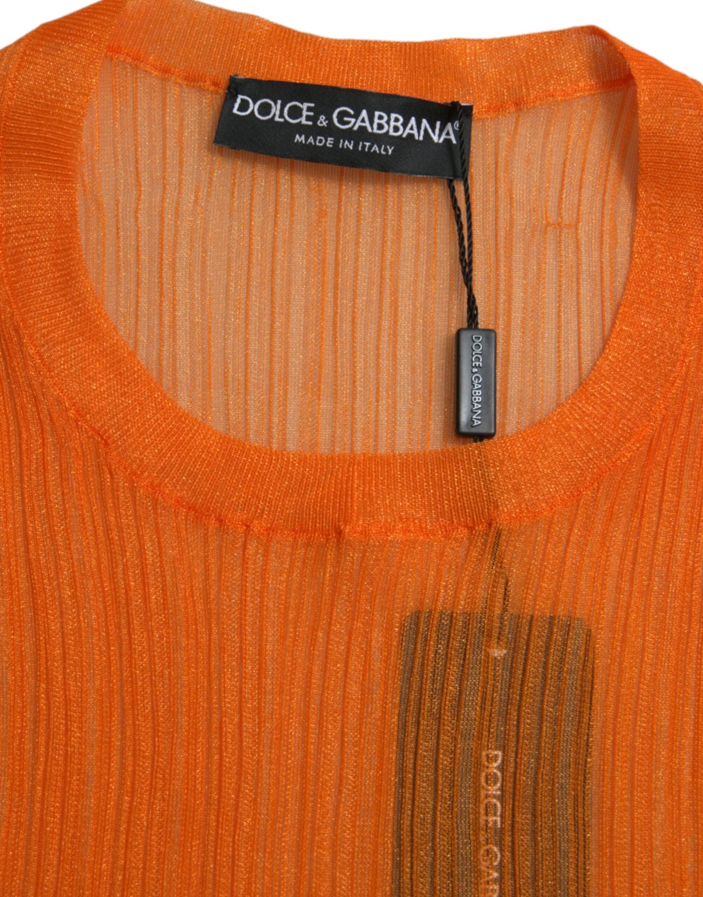 Dolce &amp; Gabbana Chic Orange Crew Neck Tank Top