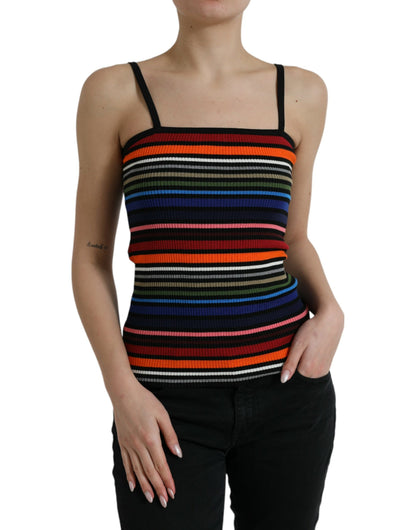 Dolce &amp; Gabbana Chic Striped Spaghetti Strap Tank Top