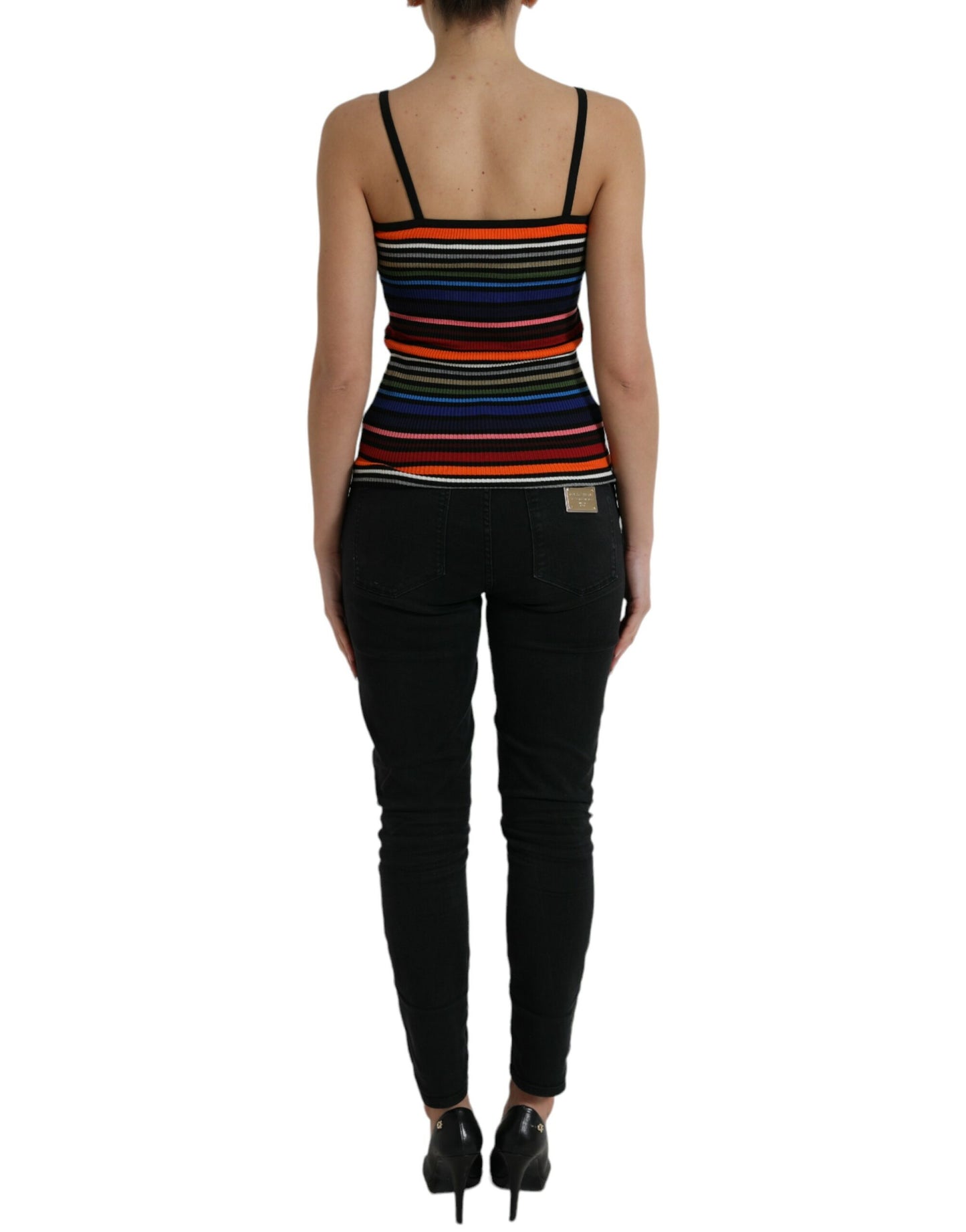 Dolce &amp; Gabbana Chic Striped Spaghetti Strap Tank Top