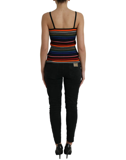 Dolce &amp; Gabbana Chic Striped Spaghetti Strap Tank Top