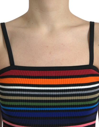 Dolce &amp; Gabbana Chic Striped Spaghetti Strap Tank Top