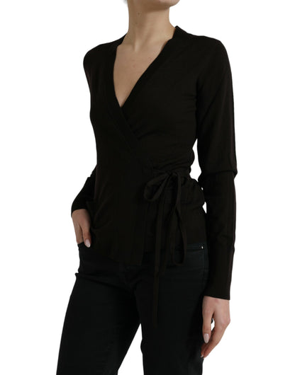 Dolce &amp; Gabbana Elegant Black Virgin Wool Cardigan