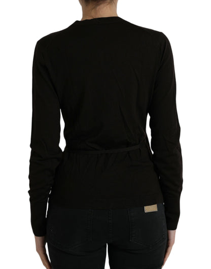 Dolce &amp; Gabbana Elegant Black Virgin Wool Cardigan