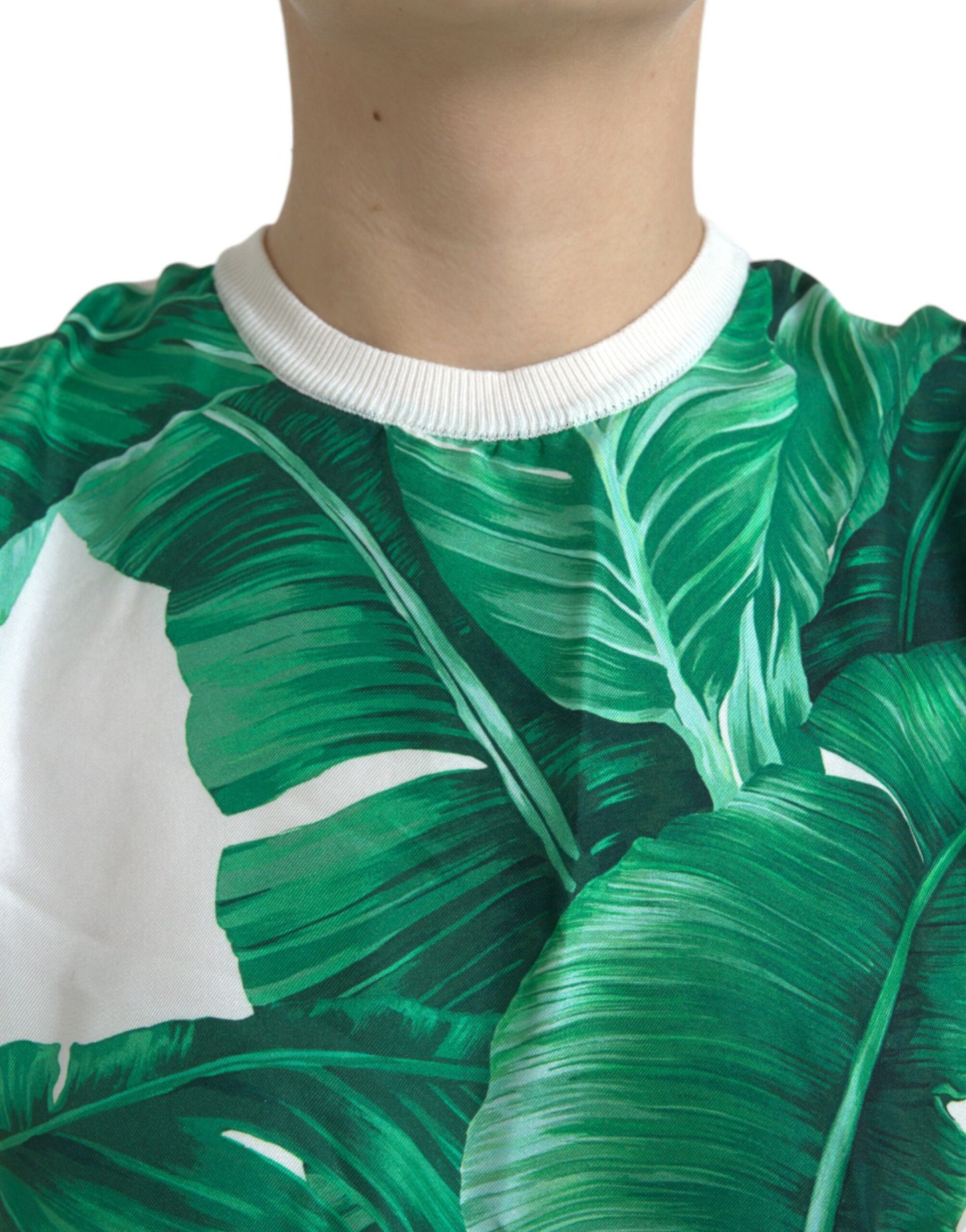 Dolce &amp; Gabbana Silk Banana Leaf Print Tank Top